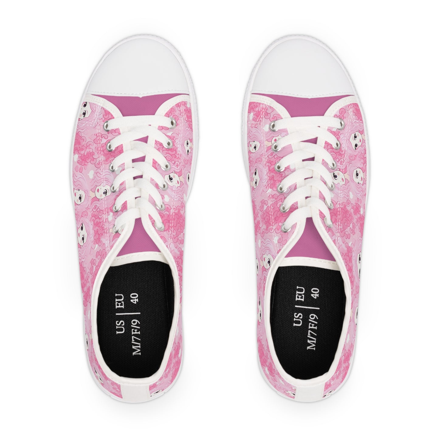 A pair of Pretty in Pink Women's Low Top Sneakers