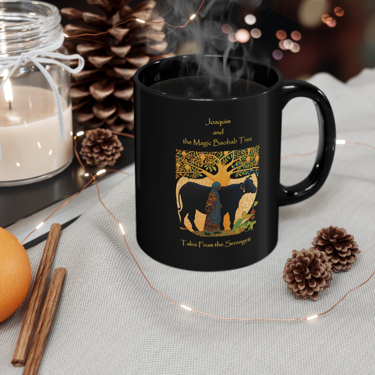 The Tales of Serengeti Joaquim and the Magic Baobob Tree 11oz Black Mug