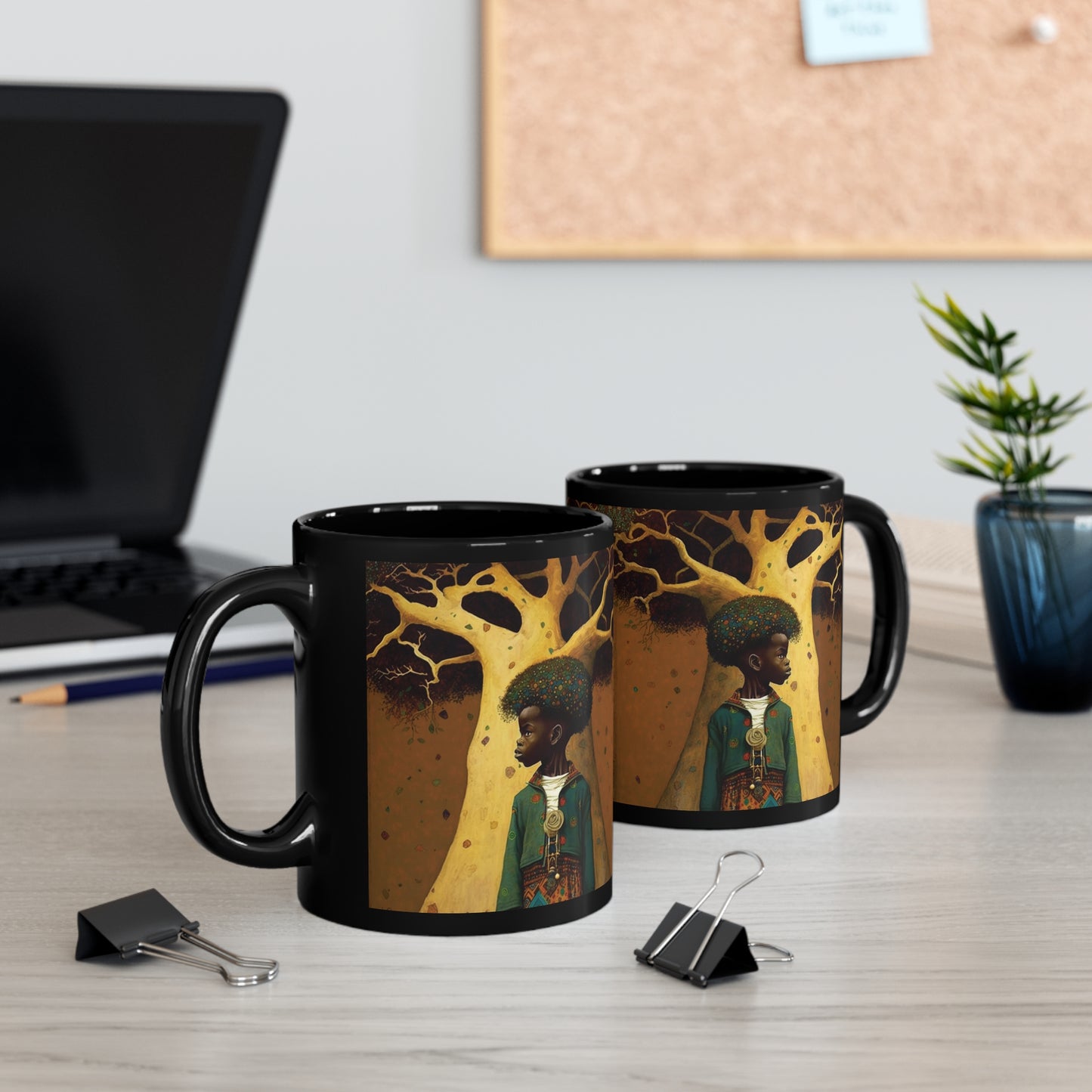 Tales of the Serengeti "Joaquim and the Magic Boabab Tree" 11oz Black Mug