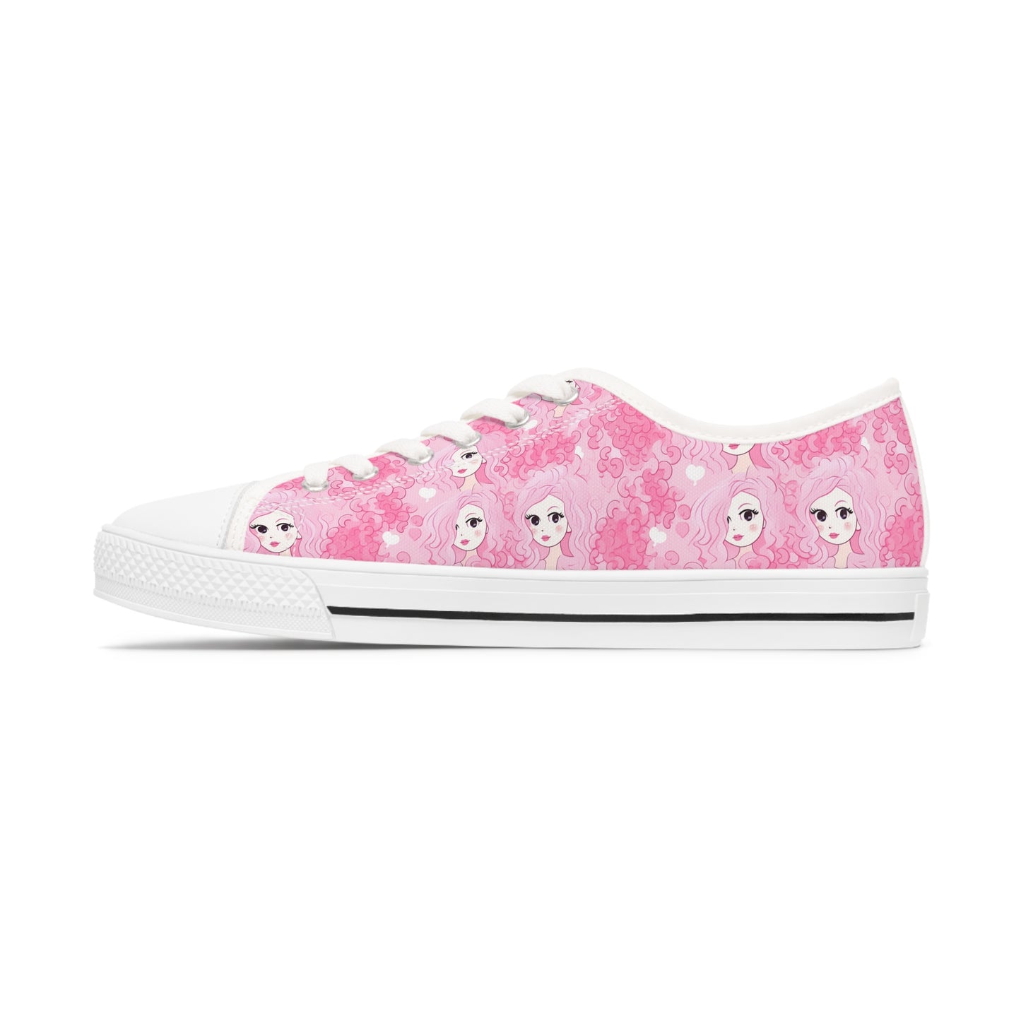 A pair of Pretty in Pink Women's Low Top Sneakers