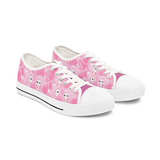 A pair of Pretty in Pink Women's Low Top Sneakers