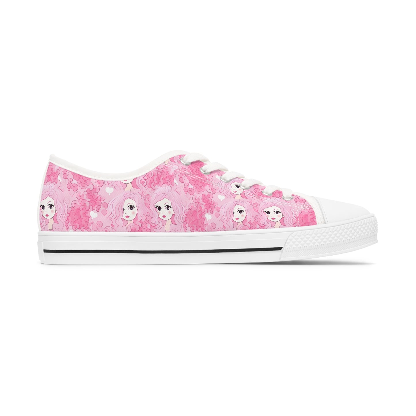 A pair of Pretty in Pink Women's Low Top Sneakers