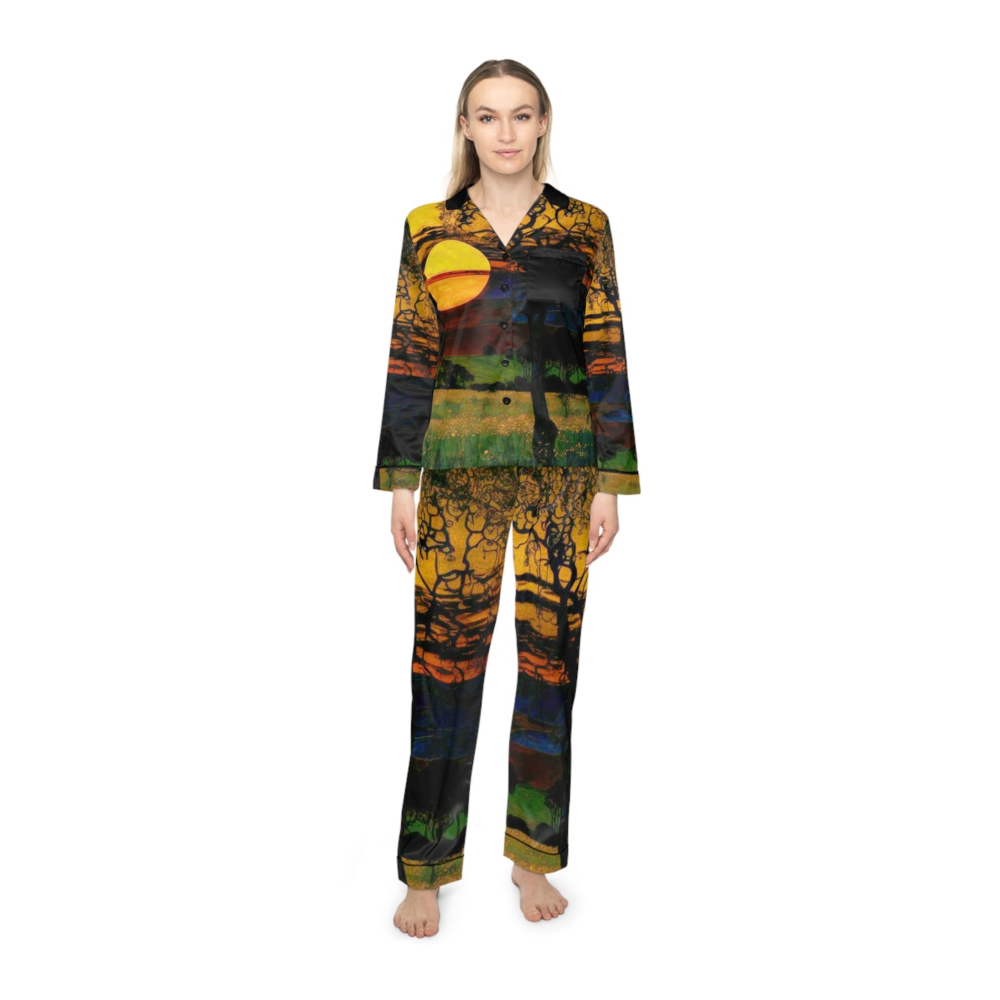 Women's Satin Pajamas (AOP)