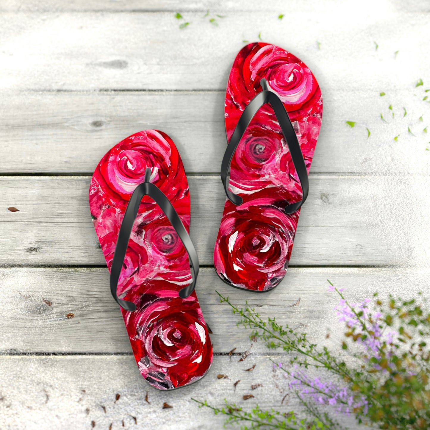 Flip Flops - Roses