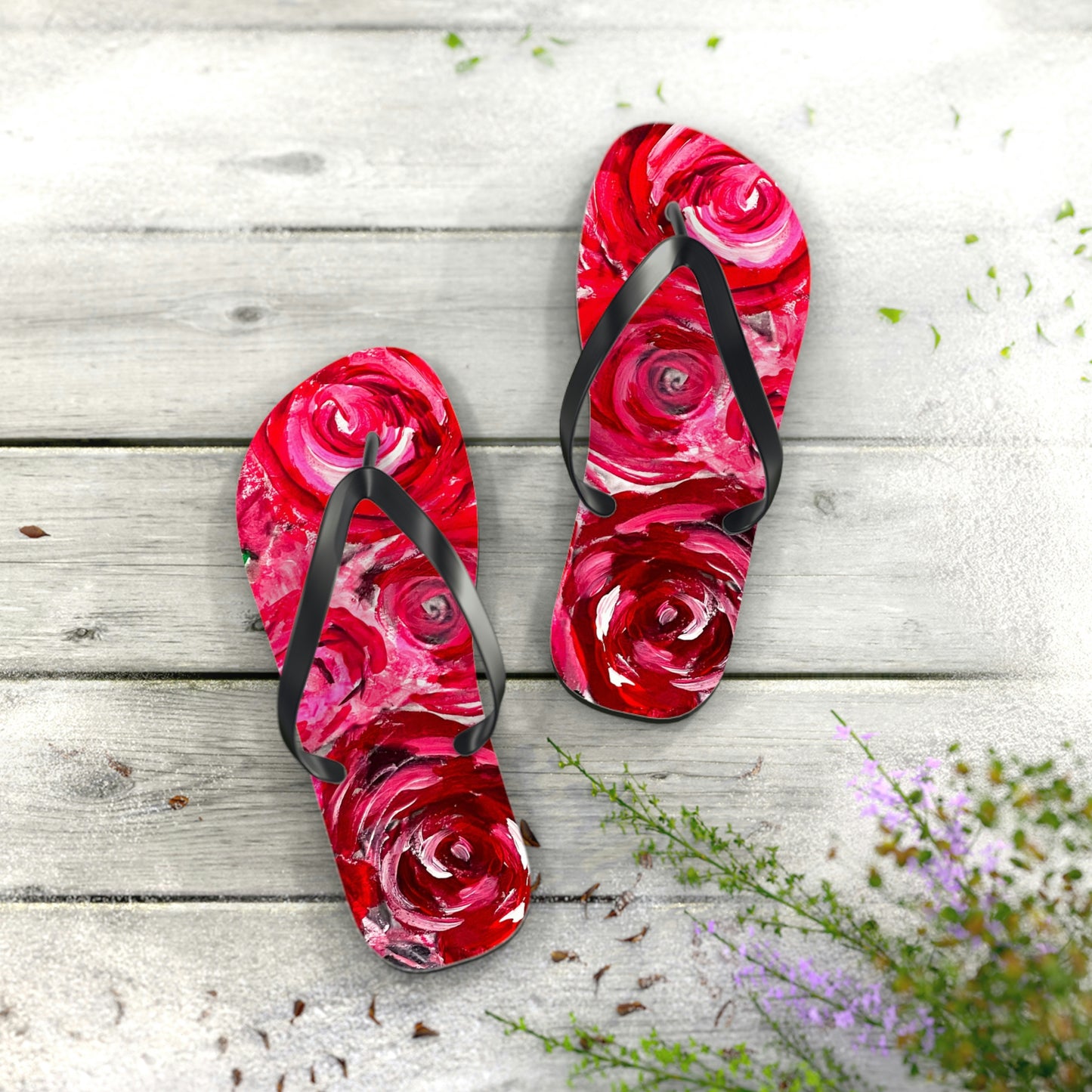 Flip Flops - Roses