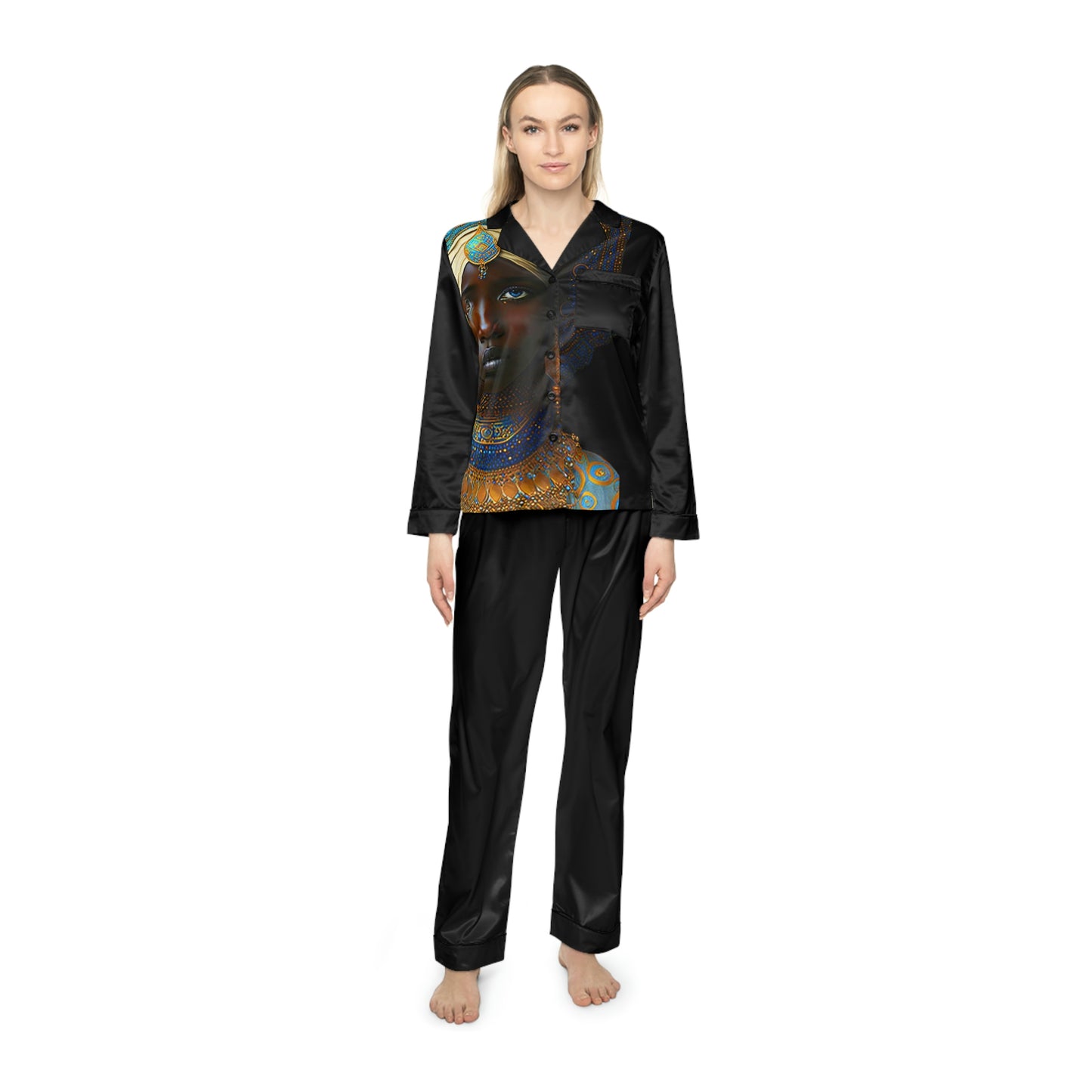 Women's Satin Pajamas (AOP) - Tales from the Serengeti